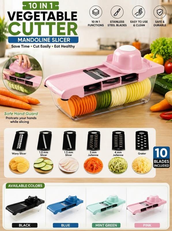 10-in-1 Mandoline Slicer | Multifunctional Vegetable Cutter