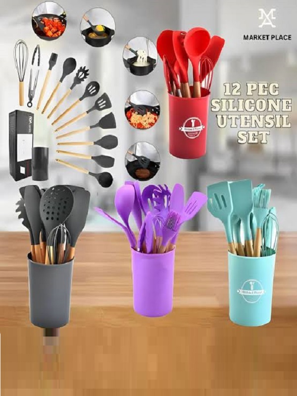 12pcs Silicone Cooking Utensils Set 
