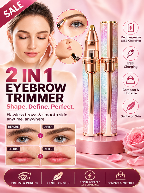 2 In 1 Rechargeable Electric Eyebrow Trimmer + Body Facial Hair Removal