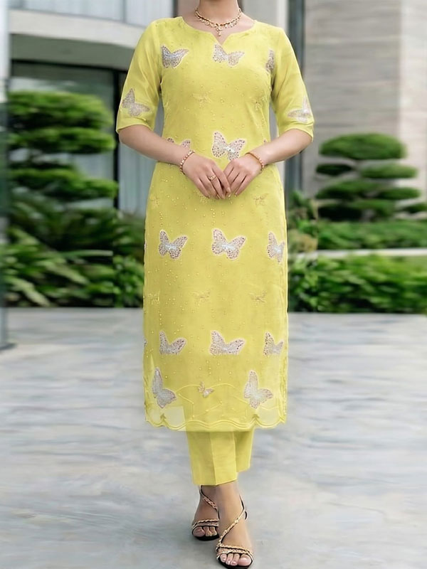 2 PCs Heavy Embroidered Lawn Dress With Plain Trouser (Unstitched) (DRL-2474)