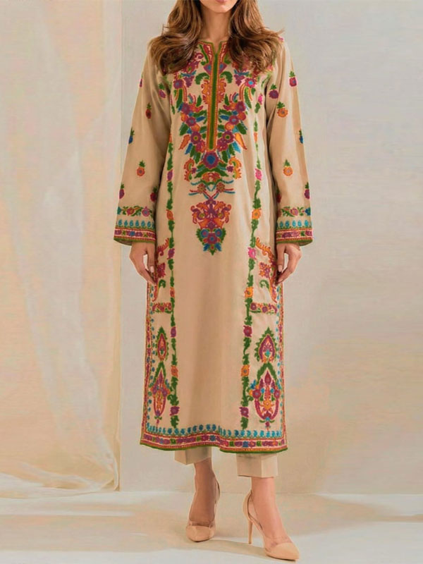 2 PCs Lawn Heavy Embroidered Dress (Unstitched) (DRL-2420)