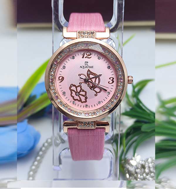 Beautiful Wrist Pink Watches For Girls ZV 11120 Design Price in Pakistan RBCollection.pk