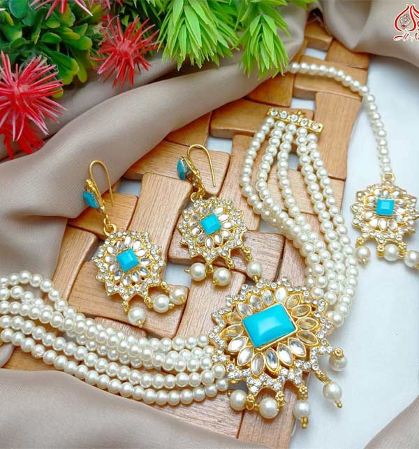 Choker Set Earring Matha patti (ZV:6250)