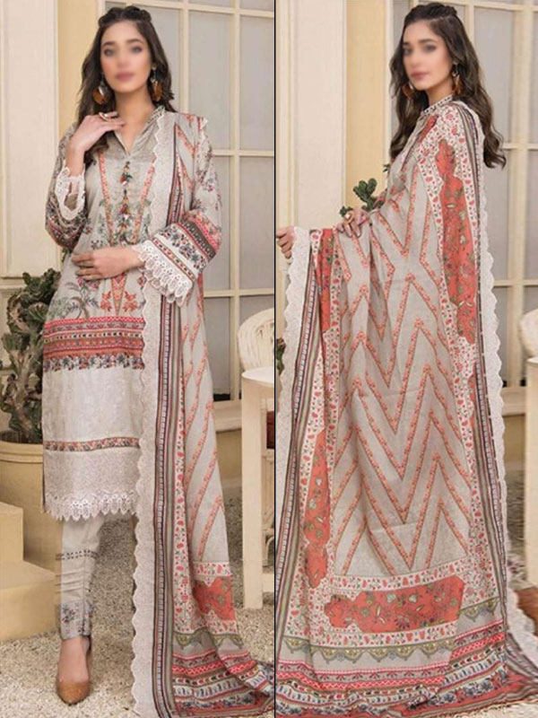 Digital Printed Lawn 3 PCs Dress With Printed Lawn Dupatta (Unstitched) (DRL-2237)	