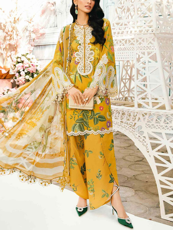Digital Printed Embroidery Lawn Dress With Digital Printed Chiffon Dupatta (Unstitched) (DRL-2254)	