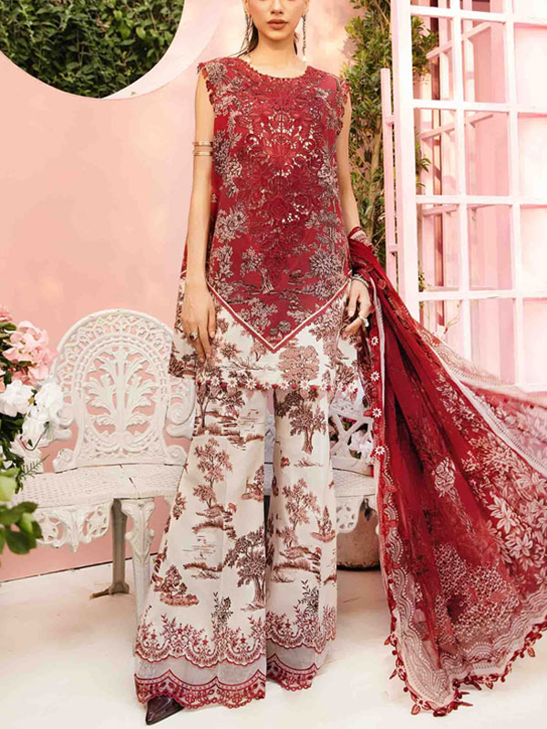 Embroidry Digital Printed Lawn Dress With Digital Printed Chiffon Dupatta (Unstitched) (DRL-2256)	