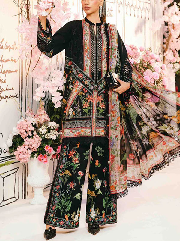 Digital Printed Lawn Embroidered Dress With Printed Chiffon Dupatta (Unstitched) (DRL-2273)	