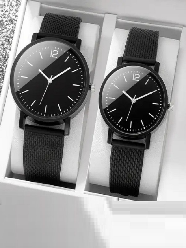 Elegant Couple Watch Set with Round Analog Display (ZV:31995)