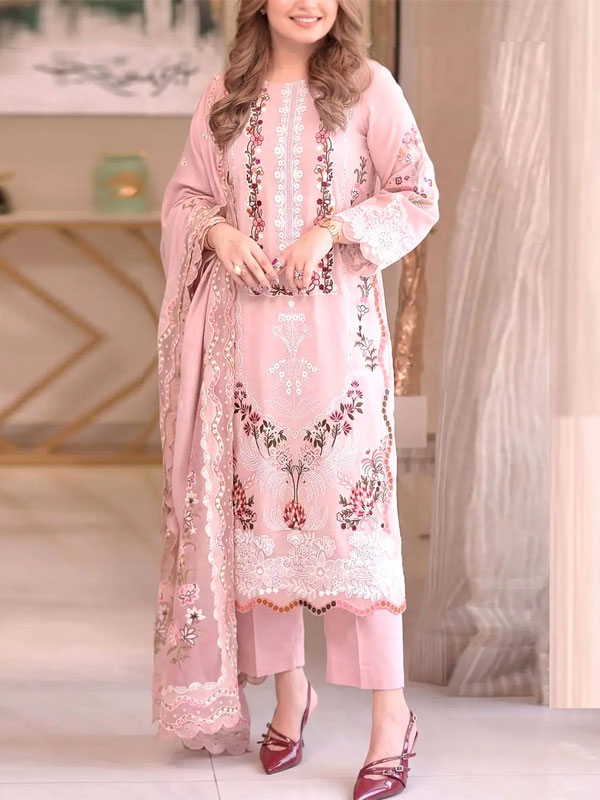 Aneelas Facny Cotton Heavy Embroidered Dress With Digital Print Dupatta 3 Pc Suit (Unstitched) (DRL-2480)