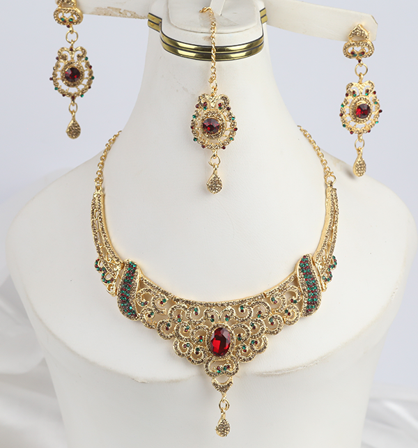 Beautiful Jewelry Set Necklace Earrings Matha Patti (PS-288)