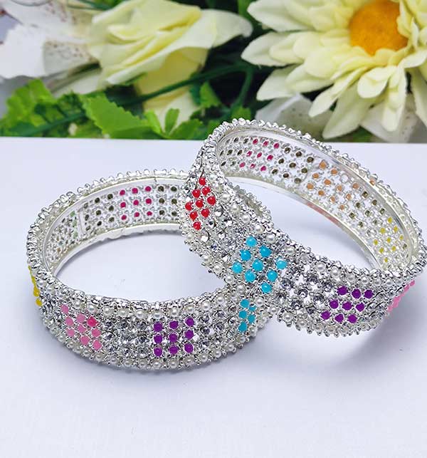 Pack of 2 Multi Stoned Zircon Bangles (ZV:11353)