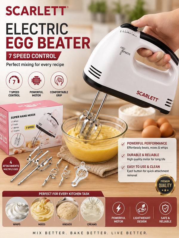 Scarlett Electric Hand Mixer / Egg Beater