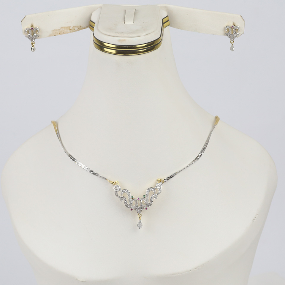 Silver Necklaces Chain Jewelry Set Design 2021 For Girls (PS-322)