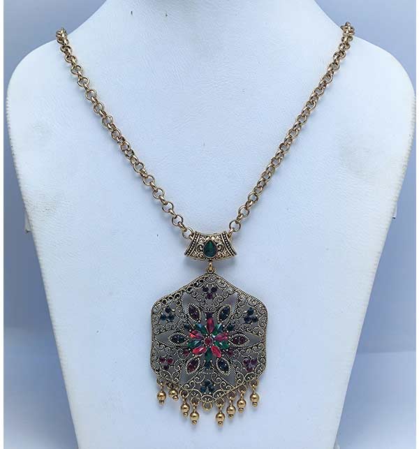 Turkish Long Chain Locket Set (ZV:9695)