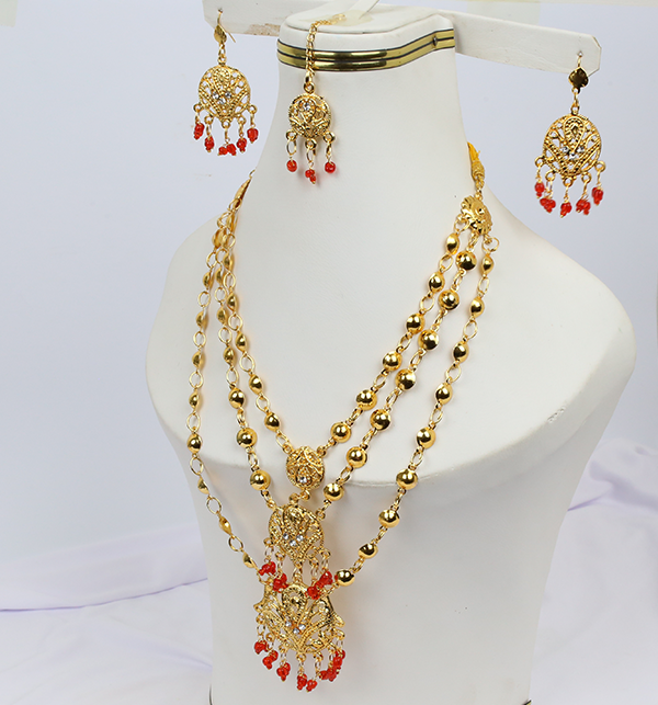 Indian Long Necklace Jewelry Sets Earring and Tikka  (PS-214)