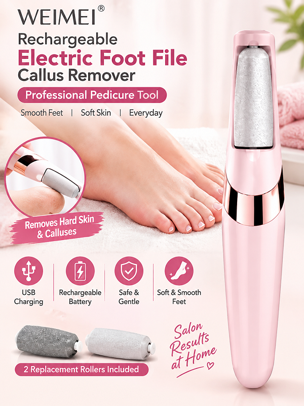 WEIMEI Rechargeable Electric Foot File Callus Remover | Professional Pedicure Tool
