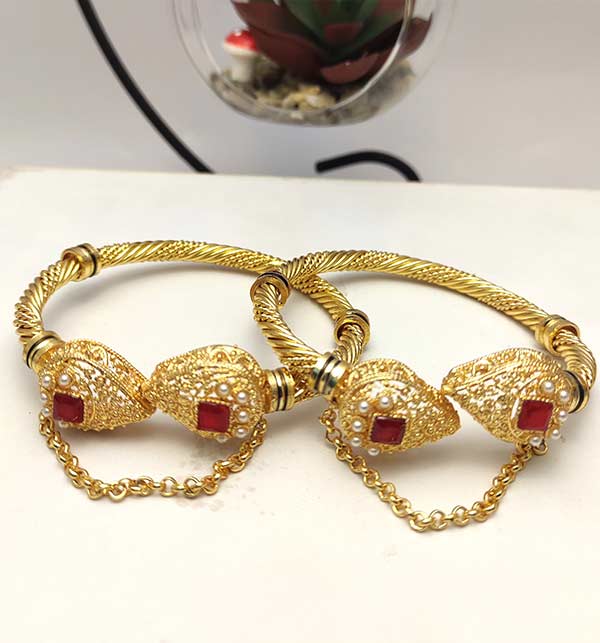 Zircon Adjustable Bracelet Bangles Set 2 Pec (ZV:8261)